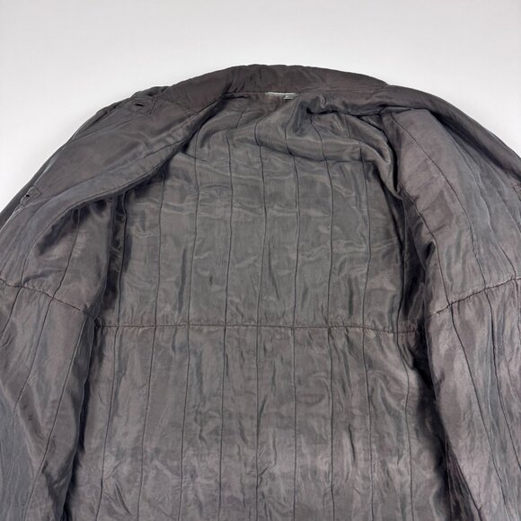 Vtg 100% Silk Quilted Long Coat Womens XL(?) Japanese Avant Garde Shimmer Black - Picture 8 of 11